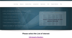 Desktop Screenshot of databaseofjewelrystores.com